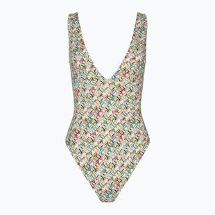 Costume intero da donna Tommy Hilfiger Plunge One Piece th multi monogram calico