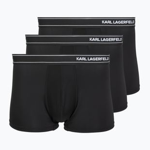 Boxer da uomo KARL LAGERFELD Stripe Logo Micro Trunk 3 paia black