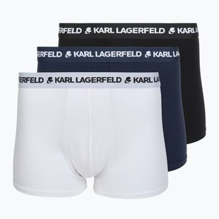 Boxer uomo KARL LAGERFELD Logo Trunk 3 paia black/white/navy