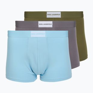 Boxer uomo KARL LAGERFELD Essential Logo Trunk 3 paia olive/clear sky/excalibur