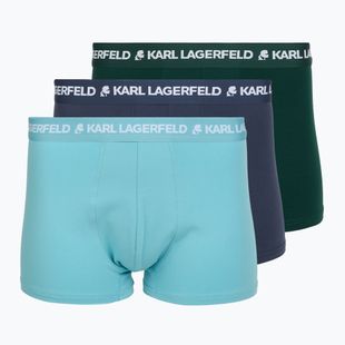 Boxer uomo KARL LAGERFELD Logo Trunk Multiband 3 paia dark sea/indigo/blue