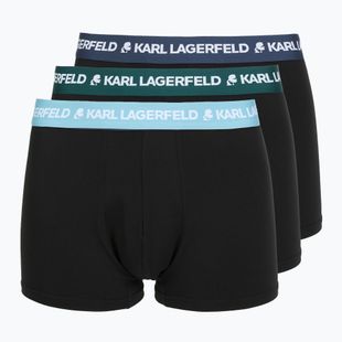 Boxer uomo KARL LAGERFELD Logo Trunk Colorband 3 paia dark sea/indigo/blue