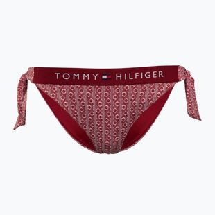 Tommy Hilfiger Slip Bikini Cheeky Side Tie Stampa a righe floreali rosso regata