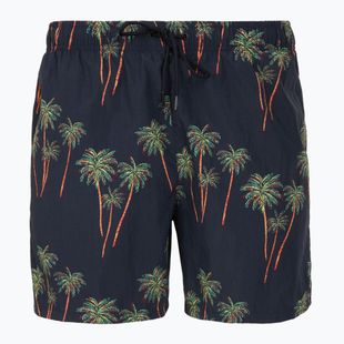 Tommy Hilfiger pantaloncini da bagno medi con coulisse con stampa palma tropicale aop desert sky da uomo