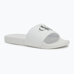 Calvin Klein YM0YM01271 Uomo Slide Monogram Cv bianco brillante/nero infradito