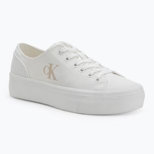 Scarpe da ginnastica Calvin Klein donna YW0YW01763 Vulc Flatform Low Cv MG triplo bianco brillante