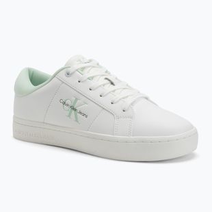 Scarpe Calvin Klein donna YW0YW01444 Classic Cupsole Lowlaceup Lth Wn bianco brillante/luce di giada