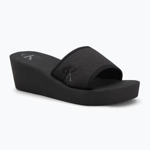 Calvin Klein infradito donna YW0YW01725 Beach Wedge Slide Canvas triple nero