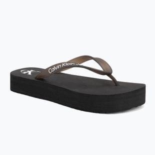 Calvin Klein YW0YW01830 Sandalo da spiaggia Flatform Tpu nero/bianco brillante da donna
