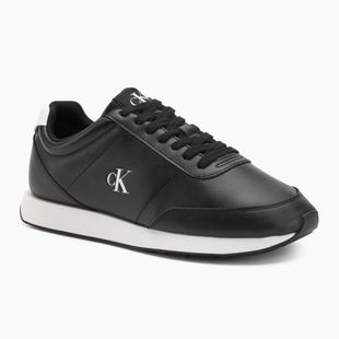 Scarpe da uomo Calvin Klein YM0YM01355 Retro Runner Essential Leather black/bright white