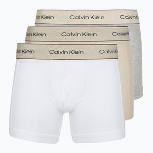 Boxer da uomo Calvin Klein LV00NB4447 Brief 3 pairs oyster gray/grey heather/white
