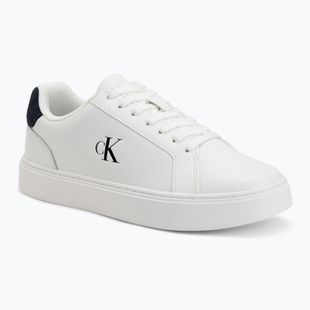 Scarpe da uomo Calvin Klein YM0YM01435 Classic Cupsole Laceup Leather bright white/navy