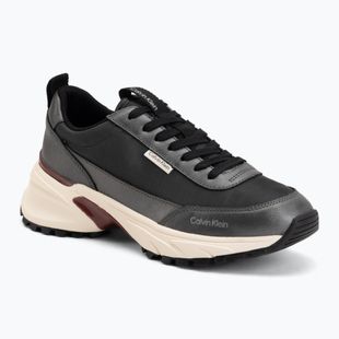 Scarpe da donna Calvin Klein HW0HW02999 Hike Runner Organza Met Leather gun metal/bordeaux