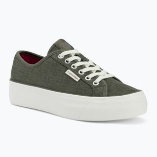 Scarpe da donna Calvin Klein HW0HW02970 Vulc Flatf Laceup Ripst deep lichen green/pink yarrow