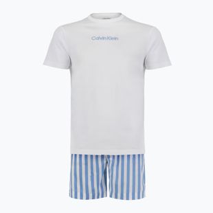 Pigiama da uomo Calvin Klein LV00NM2903 classic white top/vertical boardway