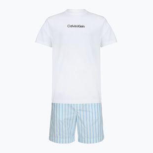 Pigiama da uomo Calvin Klein LV00NM2903 classic white top/aurora stripe