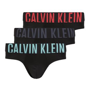 Slip da uomo Calvin Klein 000NB3610A Hip Brief 3 pairs black w/ombre blue logo/black w/c