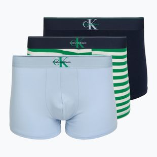 Boxer da uomo Calvin Klein LV00NB4472 Trunk 3 pairs shoreline/mardi gras green/cent s