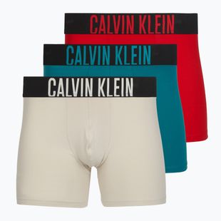 Boxer Calvin Klein 000NB3609A Boxer Brief 3 pairs oatmeal/aged redwood/bright turquoise