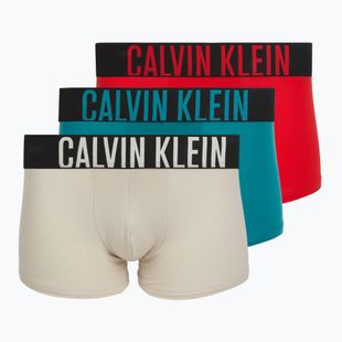 Boxer da uomo Calvin Klein 000NB3608A Trunk 3 paia oatmeal/aged redwood/bright turquoi