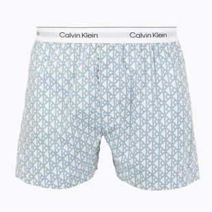 Boxer Calvin Klein LV00NM2831 Boxer Trad icon cotton emblem chalk/gulf blue