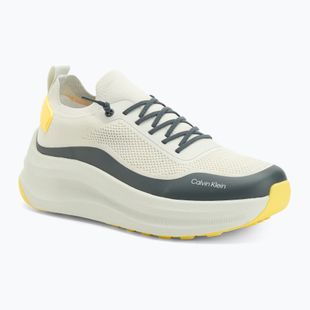 Scarpe uomo Calvin Klein YM0YM01457 Chunky Runner Lace Up Sock Knit vaporous white/coal/buttercup