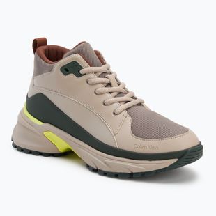 Scarpe da uomo Calvin Klein YM0YM01418 Hike Runner Mid stringate Tech Mix desert taupe/smog/sorrel/thyme