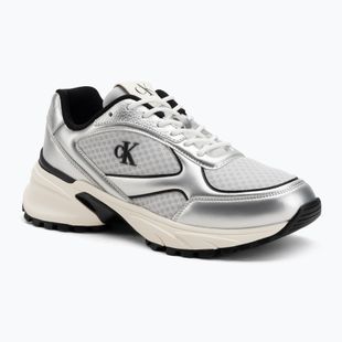 Scarpe da uomo Calvin Klein YM0YM01402 Hike Runner Laceup Mesh Mix silver/black/marshmallow