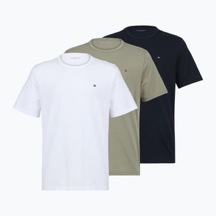 T-shirt da uomo Tommy Hilfiger Cotton Short 3 pack navy blue/utility sage/white