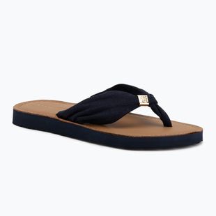 Infradito da donna Tommy Hilfiger Footbed Summer Sandal Leather space blue