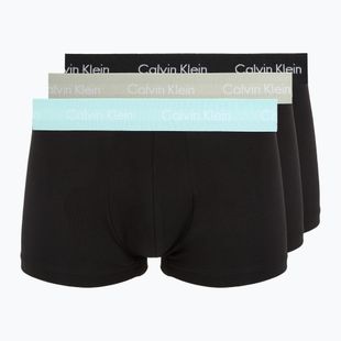 Boxer da uomo Calvin Klein 0000U2664G Low Rise Trunk 3 pairs black in plume wb/ black in misty sag