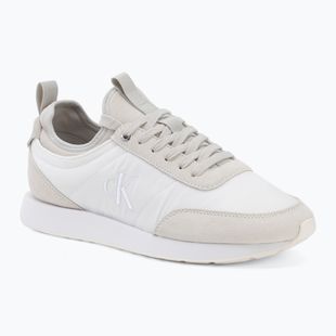 Scarpe da uomo Calvin Klein YM0YM01414 Retro Runner Sock Laceup Mix mat bright white/light grey