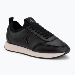 Scarpe da donna Calvin Klein HW0HW03118 Retro Runner Sock PANL Leather Neo black/crystal grey