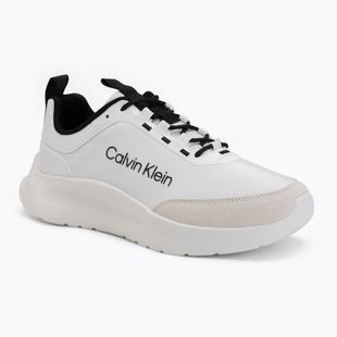Scarpe da uomo Calvin Klein HM0HM02342 Light Eva Runn Essential Laceup Nylon Suede bright white/black