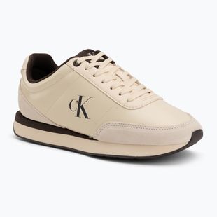 Scarpe da donna Calvin Klein HW0HW03248 Retro Runner Essential Leather light cashew/rocky brown