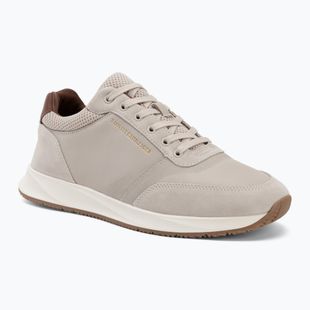 Scarpe da uomo Tommy Hilfiger Runner Suede Mix classic stone tracksuits