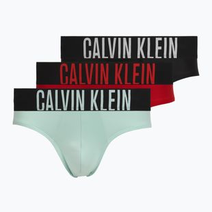 Slip da uomo Calvin Klein 000NB3610A Hip Brief black/goji berry/aqua blue