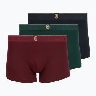 Boxer da uomo Tommy Hilfiger Trunk 3 pack navy blue/nocturnal green/burgundy