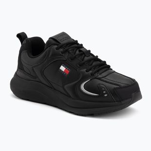 Scarpe da uomo Tommy Jeans Runn Leather triple black