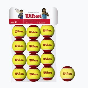 Wilson Starter Red Tballs palline da tennis per bambini 12 pezzi giallo e rosso WRT137100