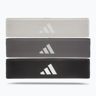 Set di bande di resistenza in gomma adidas 3 pezzi nero/grigio/bianco