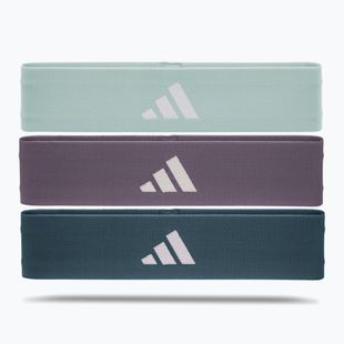 Set di bande di resistenza in gomma adidas 3 pezzi verde/viola/blu