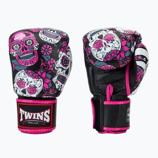Guanti da boxe Twins Special Fancy FBGVL3-53 Skull rosa/nero