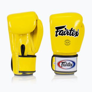 Guantoni da boxe gialli Fairtex Universal "Tight-Fit" Design