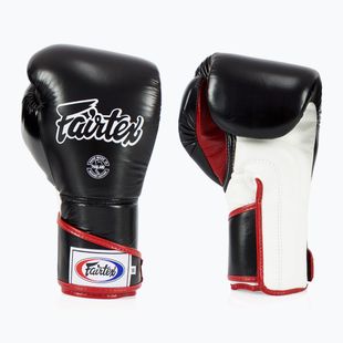 Guantoni da boxe Fairtex Stylish Angular Sparring - Pollice bloccato nero/bianco/rosso