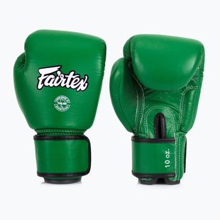 Guantoni da boxe in vera pelle Fairtex verde
