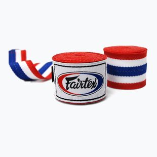 Fairtex Handwraps bende da boxe 300 cm rosso/bianco/blu