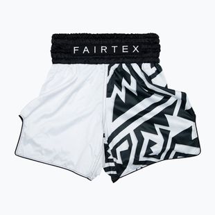 Pantaloncini da boxe Fairtex BT2003 'Monochrome' bianco/nero