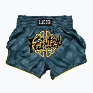 Pantaloncini da allenamento Fairtex Muay Thai BS1915 'Clubber' verde pacifico