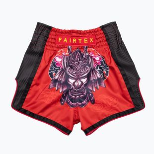Pantaloncini da boxe Fairtex per bambini BSK2108 'Silent Warrior' rosso
